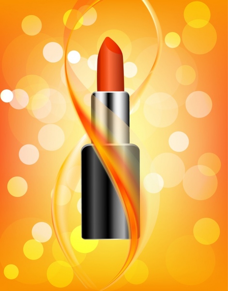 rouge à lèvres icône orange publicité cosmétiques information fond étincelant