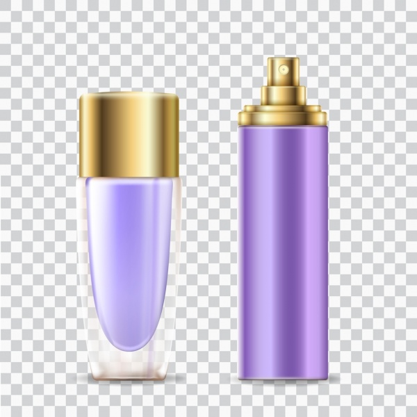 Fondo de publicidad cosmética perfume diseño realista de objetos