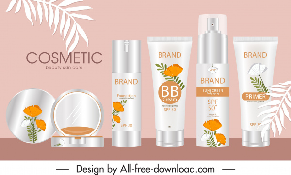 kosmetische Werbung Banner elegante klassische Design Blatt Dekor