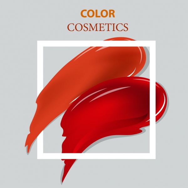 Kosmetik, Werbung, rote Spritzer quadratische Rahmen-Dekoration