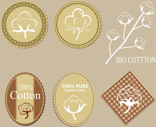 棉製品標籤收集各種經典形狀