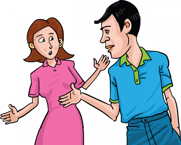 illustration de dessin animé de discussion de couple