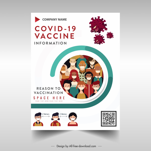 Covid Vaccine Banner Virus Community Sketch