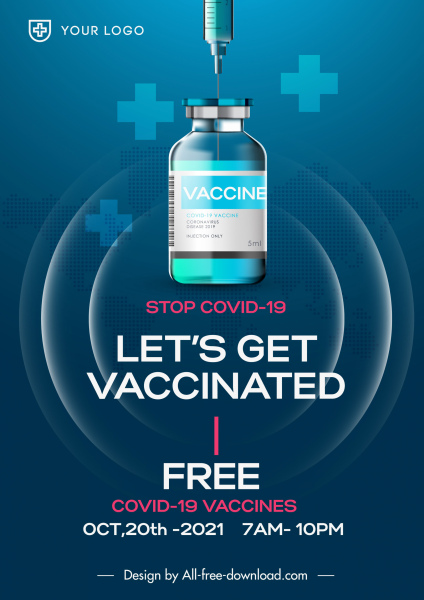 COVID19 Impfposter Medizin Injektionsnadel Skizze