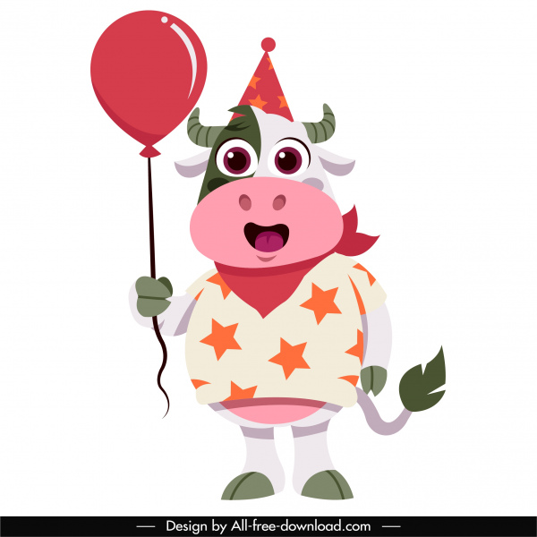 icono de vaca lindo boceto de dibujos animados estilizado