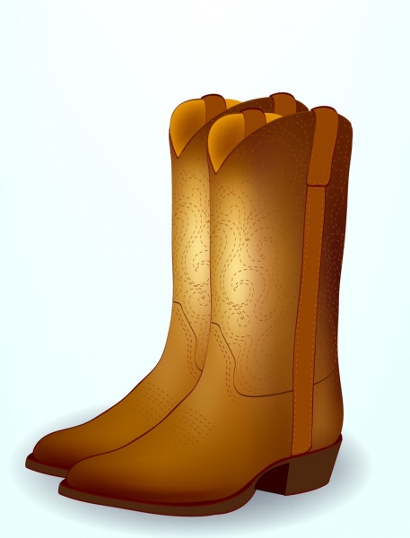 conception de bottes de cow - boy icônes shiny brown