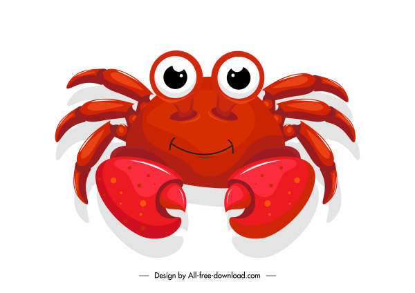 Krabbe Symbol niedlichcartoon Skizze glänzendes Design