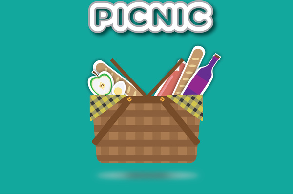 ピクニックのための食糧の箱