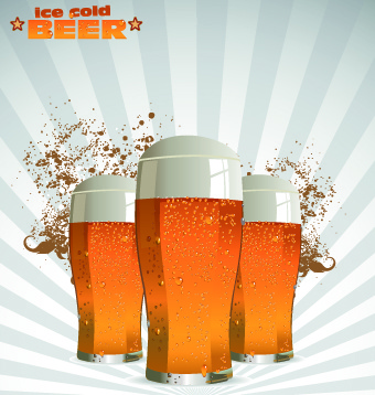 diseño de póster de cerveza creativa vector 7
