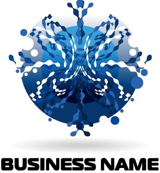 kreatif gaya biru bisnis logo vector set