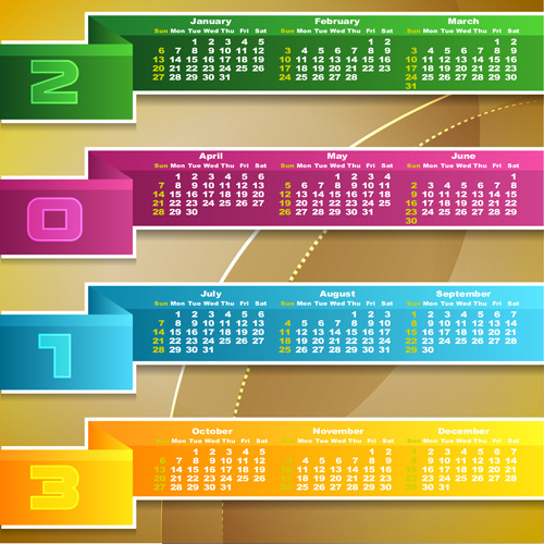 創造的なカレンダー grids13 デザインのベクトル