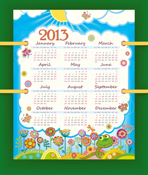 創意日曆 grids13 設計向量