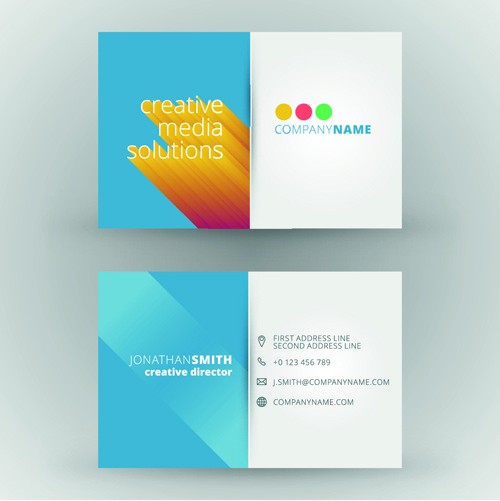 tarjetas creativas negocios media vector set