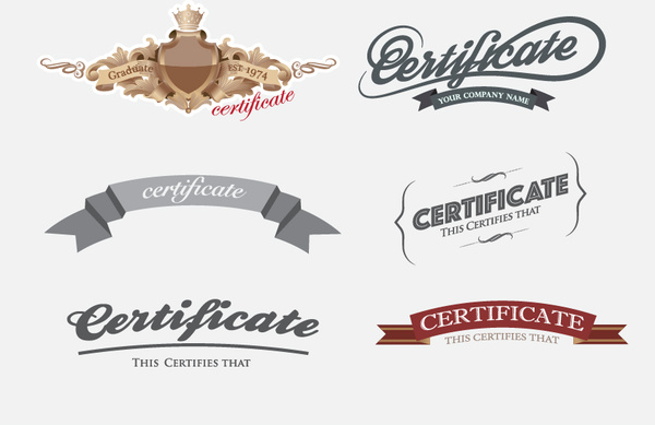 Creative Certificate And Diploma Labels Vector