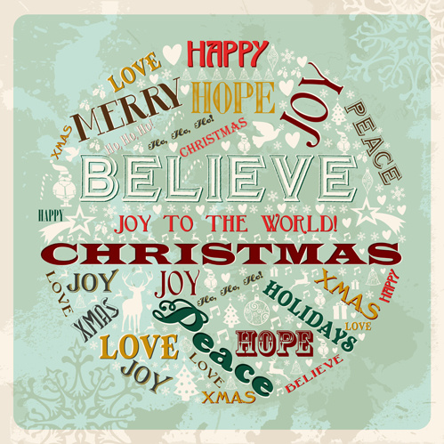 創造的なクリスマス フォントのベクトルの背景