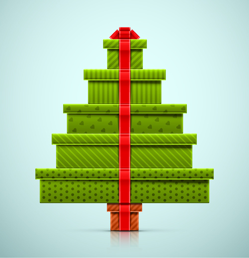 kreative Weihnachtsbaum-Geschenk-Vektor-Grafiken