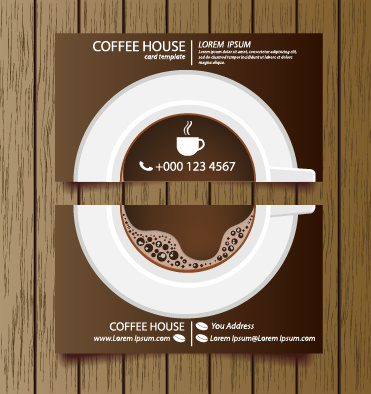 Creative Coffee House Business Cards Vector Graphic