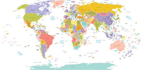 vector mappa mondo colorato creativo