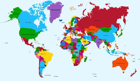 vector mappa mondo colorato creativo