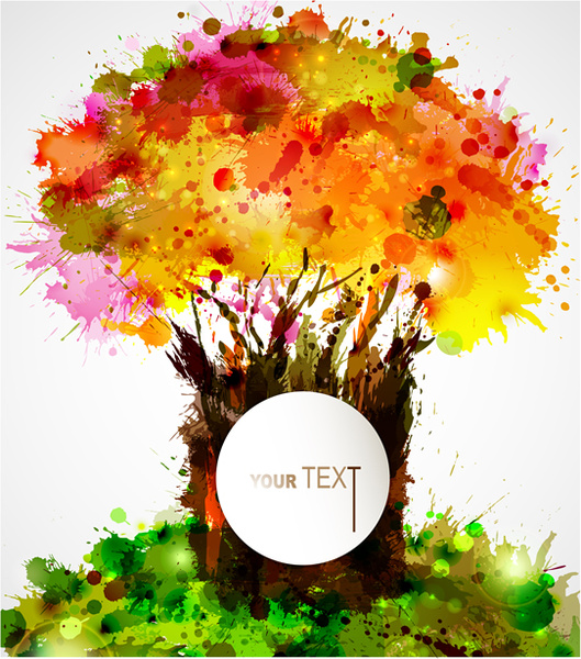 yaratıcı renkli sıçrama ağacı tasarım