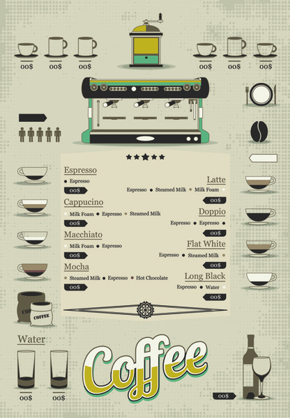 kreative Drinks Elemente Infografiken Vektor