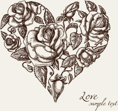 corazones florales creativos diseño de gráficos vectoriales