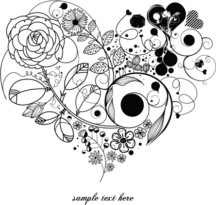 corazones florales creativos diseño de gráficos vectoriales