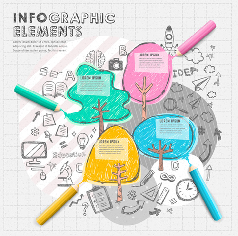 kreative handgezeichneten Infografiken Vektor