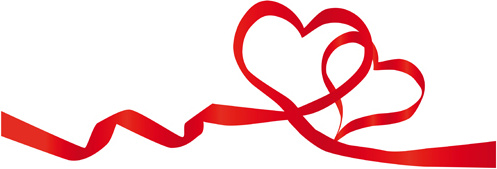 cuore creativo da red ribbon disegno vettoriale