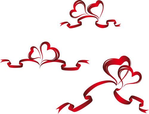 corazón creativo del vector de diseño de cinta roja