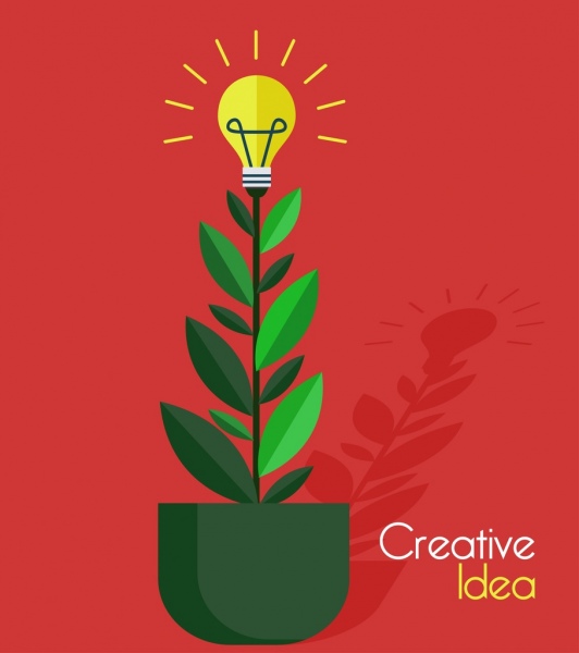 Priorità bassa di concetto di idea creativa icone lightbulb dell'albero in crescita