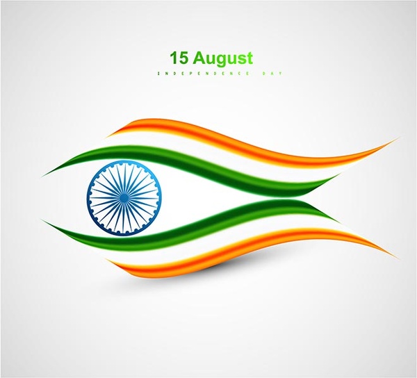 创意印度国旗制作鱼8月印度独立日矢量模板