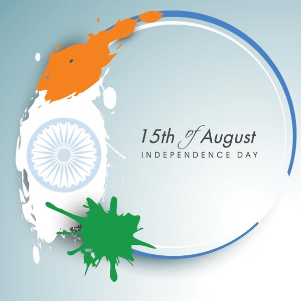 criativa bandeira indiana pinta o fundo do vector do dia de independência de india de agosto splashth