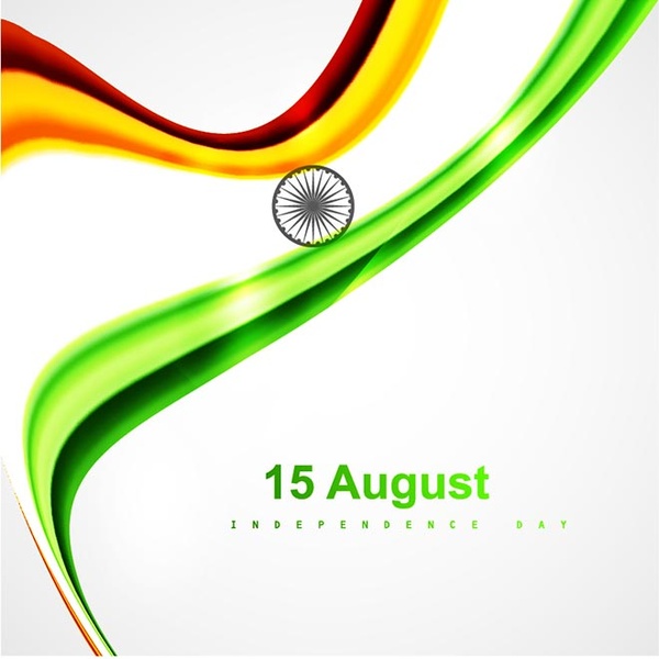 bendera India kreatif gelombang india Merdeka hari vector latar belakang