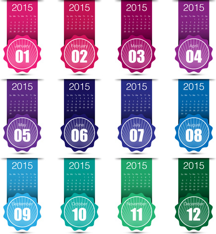 創造的な labels15 カレンダー デザインのベクトル
