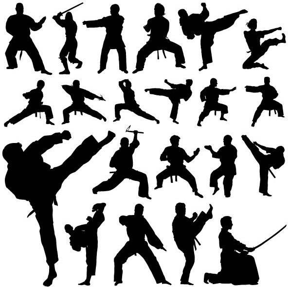 silhouettes de vecteur créatif art martial