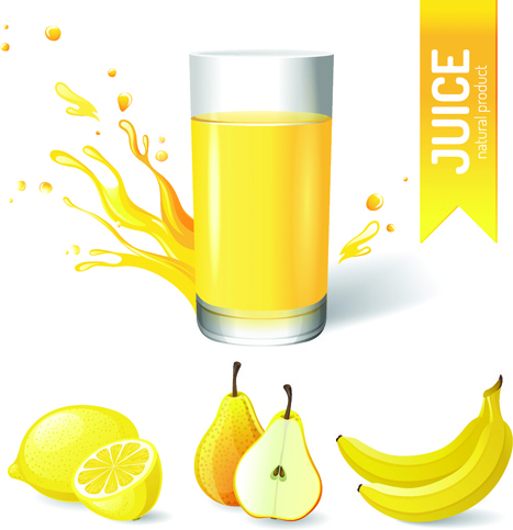 Creative Natural Juice Poster Vector