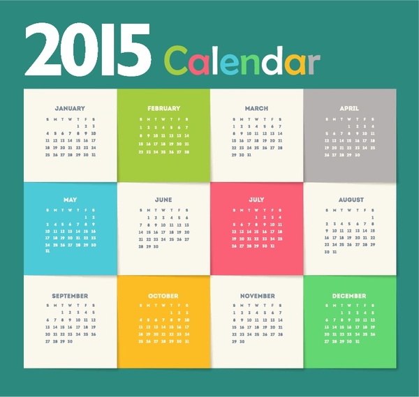 tahun baru kreatif calendar15 vektor ilustrasi