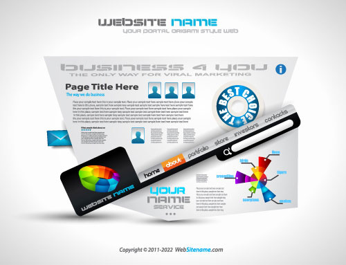 origami a forma di web template creative set03 vettoriale origami a forma di web template creative set03 vettoriale