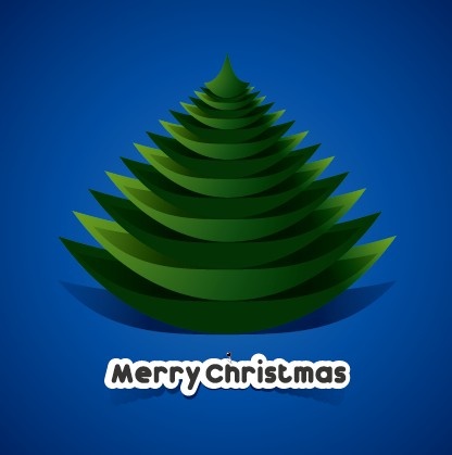 kertas Creative pohon Natal latar belakang vektor