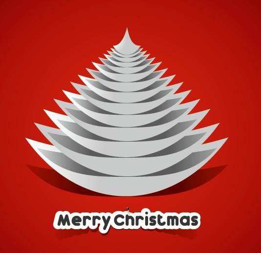 創造的な紙のクリスマス ツリーの背景のベクトル