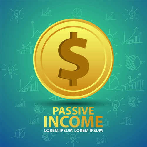 kreative passives Einkommen Geld Hintergrund Vektor