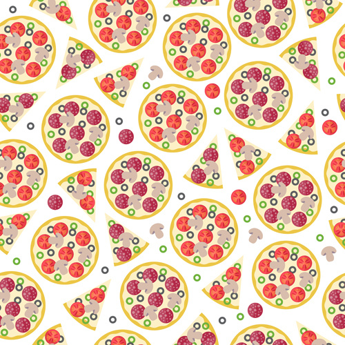 kreative Pizza Musterdesign Vektor-set