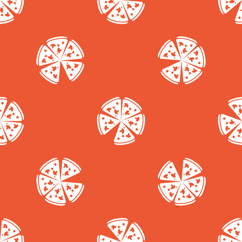 kreatif pizza mulus pola vector set