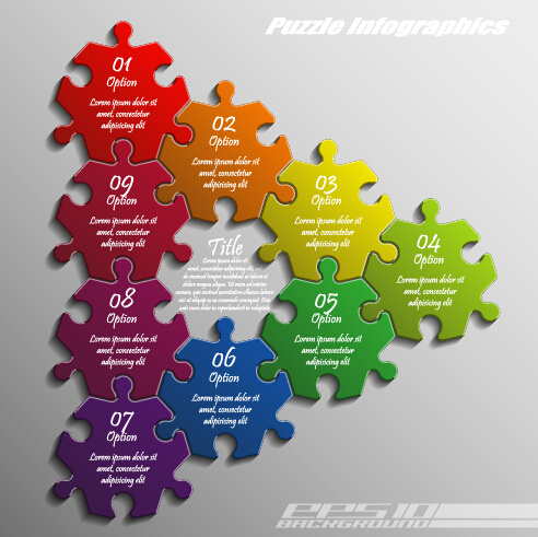 vector de plantilla de puzzle creativo infografía
