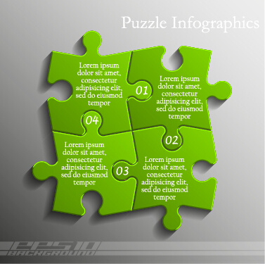 vector de plantilla de puzzle creativo infografía