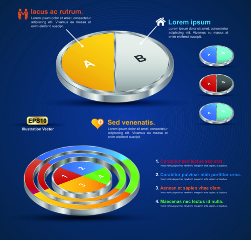 Infographic di progettazione in 3d creativo