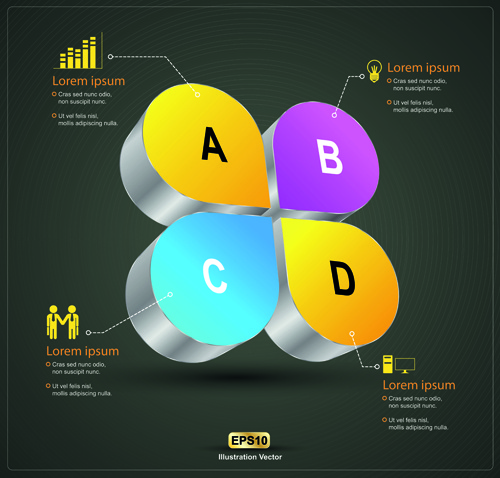 Creative 3d infographie design vecteur