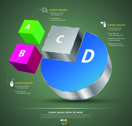 Vector de diseño de infografía 3d creativos