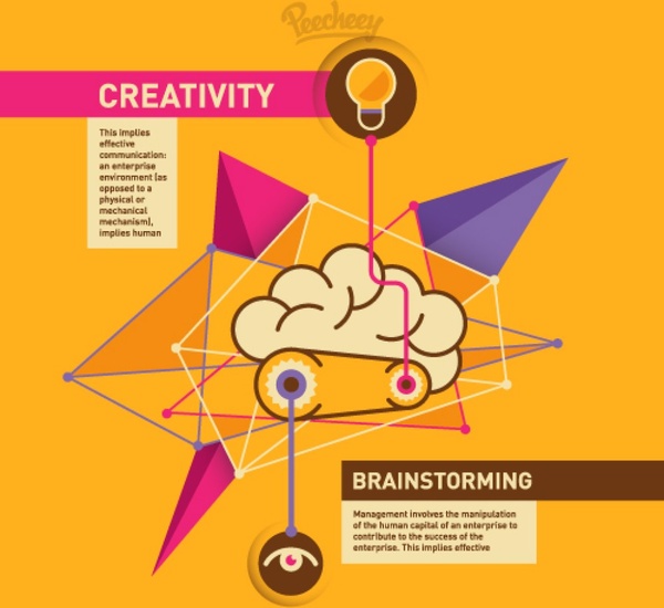 creatividad y concepto de lluvia de ideas